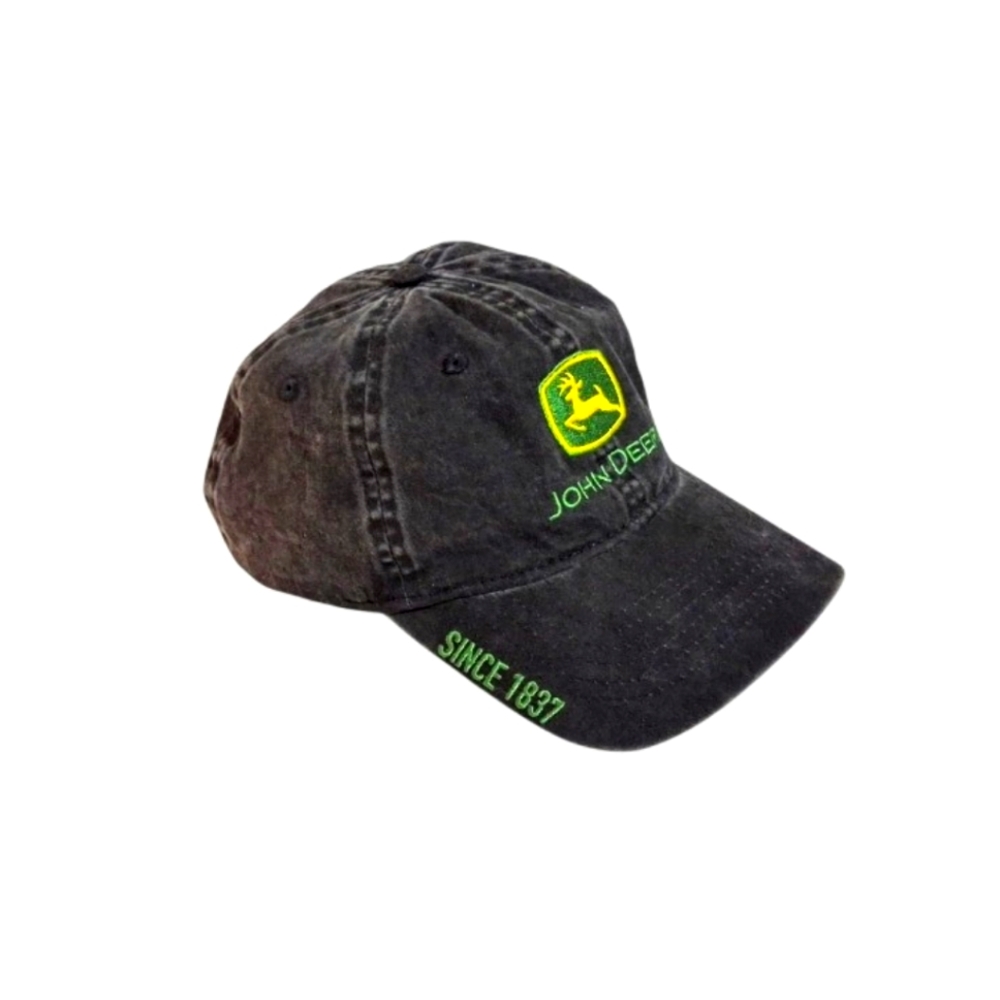 John Deere Charcoal Hat with Green Emblem